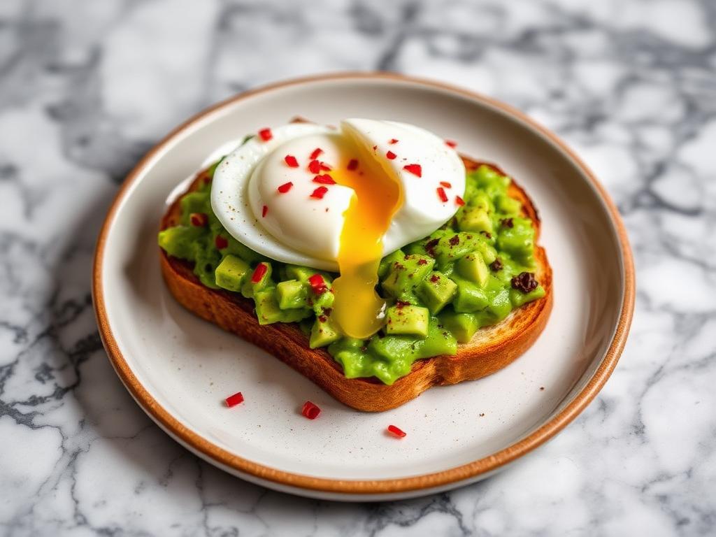 Avocado toast with poached egg