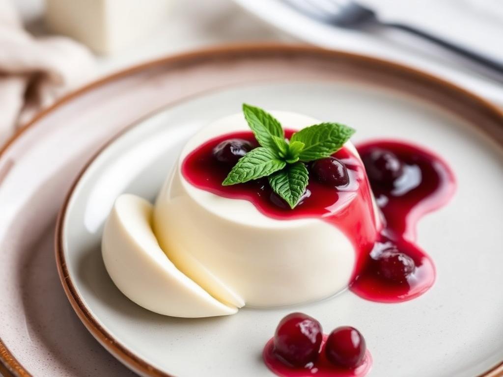 Vanilla panna cotta with berries